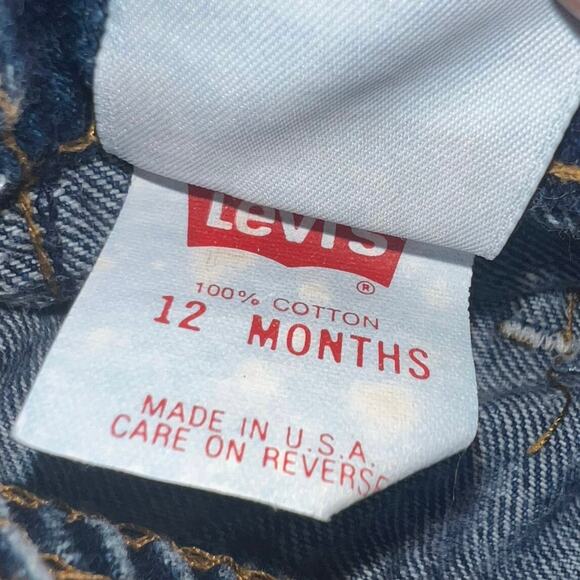 Vintage Little Levi's acid wash denim pull on jeans size 12 months made in USA - Picture 8 of 10